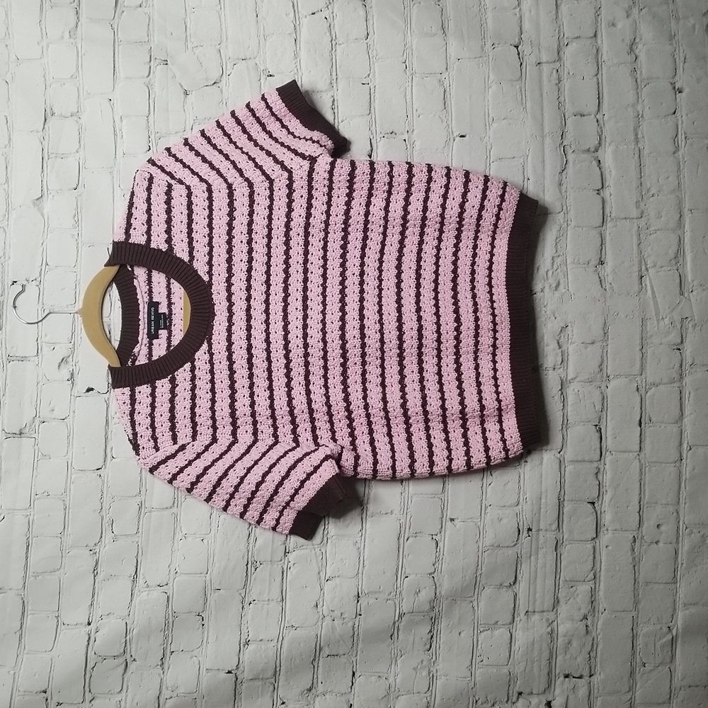 Urban Revivo Womens Knit Top Size Xtra Large New Condition Pink/Brown Stripe